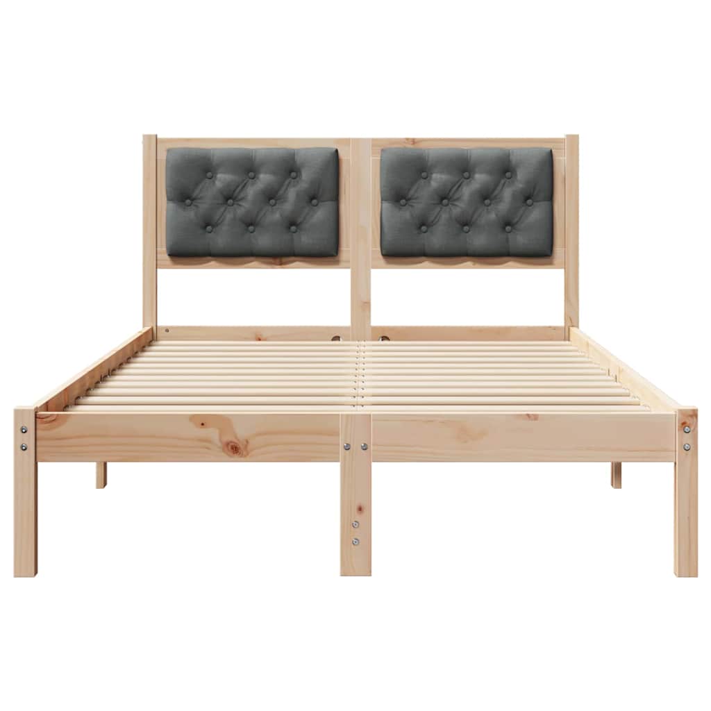 Bed Frame with Headboard Dark Grey 135 x 190 cm Fabric